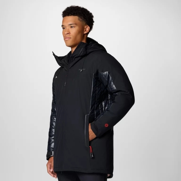 Columbia Black Performance Jacket with Water-Resistant Shell and High Collar - Picture 4 of 10